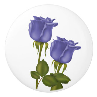 Pomo De Cerámica Rosas del añil