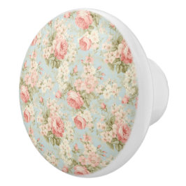 Pomo De Cerámica Rosas rosas rosas rosas rosadas de Shabby Chic Vin