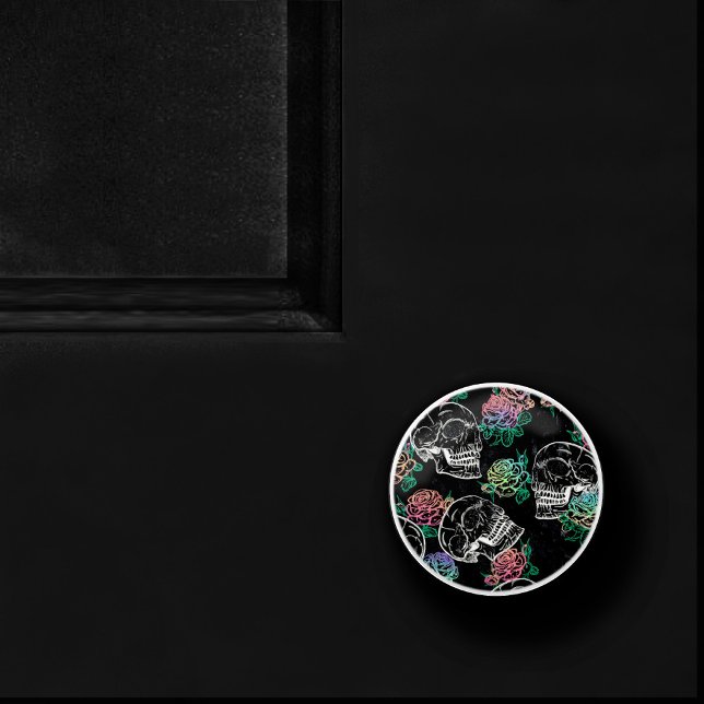 Pomo De Cerámica Rosas Skulls y Ombre | Glam Pastel Grunge gótico (Subido por el creador)