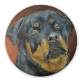 Pomo De Cerámica Rottweiler