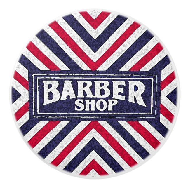 Pomo De Cerámica Rótulo de Barbershop (Anverso)