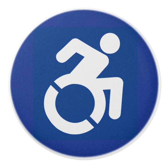 Pomo De Cerámica Rótulo discapacitado moderno (Anverso)