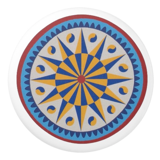 Pomo De Cerámica Rótulo hex holandés Estrella Pennsylvania de doce  (Anverso)