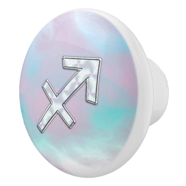 Pomo De Cerámica Rótulo Sagittarius Zodiac sobre la decoración de l (Derecha)