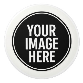 Pomo De Cerámica Round Photo Upload Cabinet Knob Pull