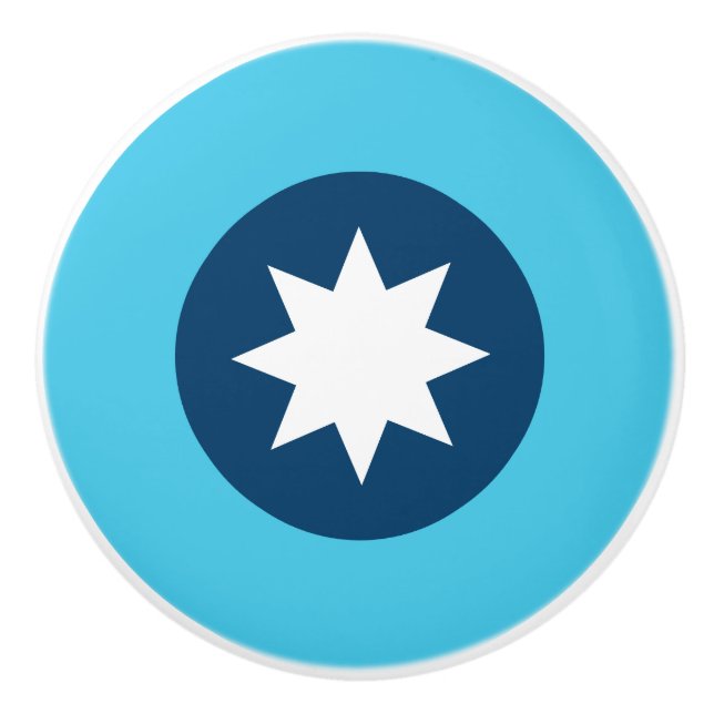 Pomo De Cerámica Roundel de la bandera del estado de Minnesota (Anverso)