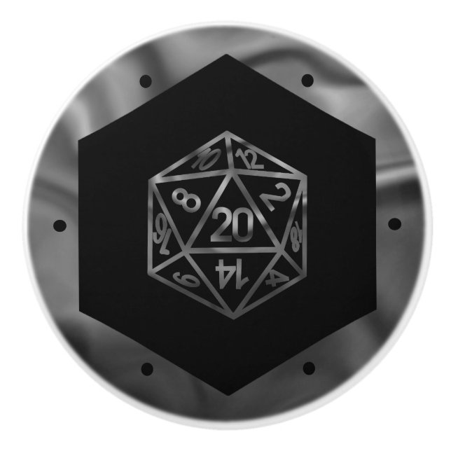 Pomo De Cerámica RPG Dice | Retro Old School Tabletop Roleplayer (Anverso)