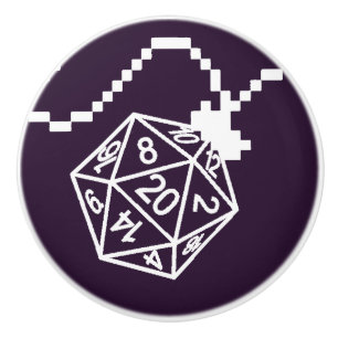 Pomo De Cerámica RPG Luces Purple   Fantasía Tabletop Gamer Dice