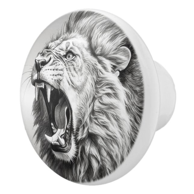 Pomo De Cerámica Rugido del león  (Derecha)