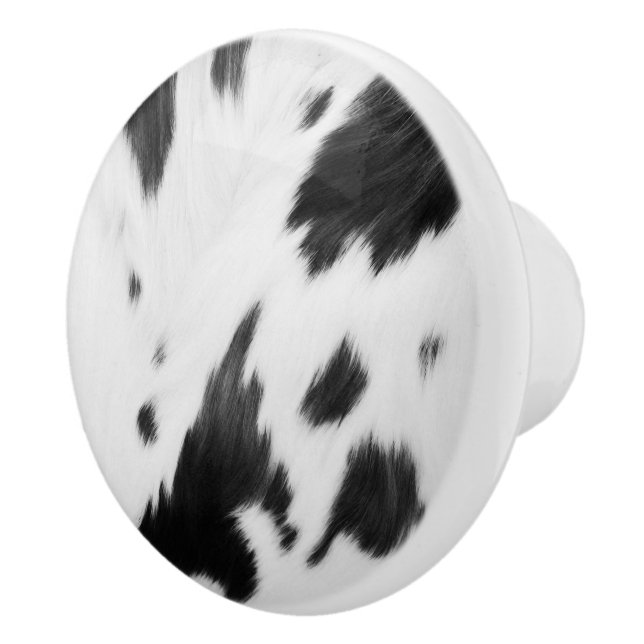 Pomo De Cerámica Rústica casa de campo occidental impresión de vaca (Derecha)