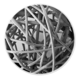 Pomo De Cerámica Rústica de bolas de mimbre
