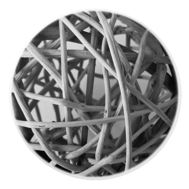 Pomo De Cerámica Rústica de bolas de mimbre (Anverso)