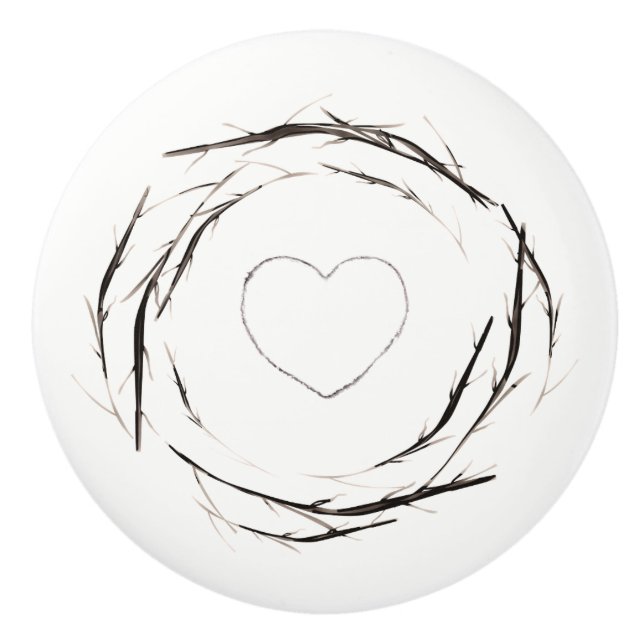 Pomo De Cerámica Rústica garrapata ramas ramificadas Moda de país m (Anverso)