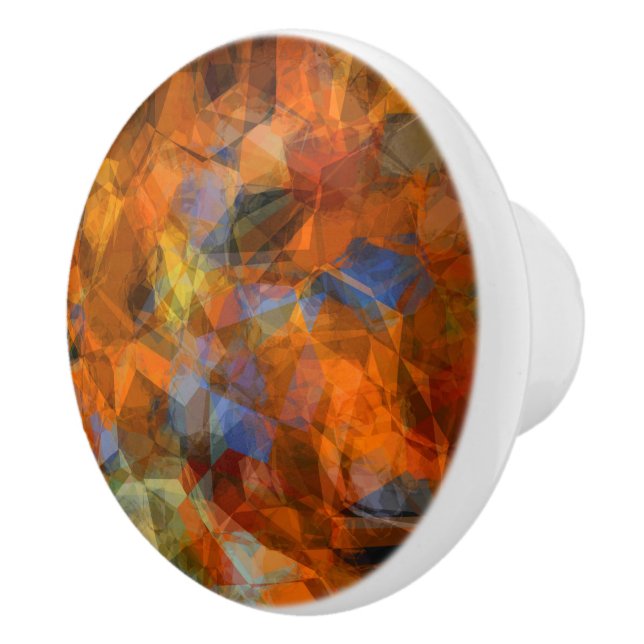 Pomo De Cerámica Rusty Naranja Diseño Resumen Moderno (Derecha)