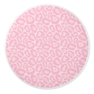 Pomo De Cerámica Safari Estampado Animal Guepardo Leopardo Rosa