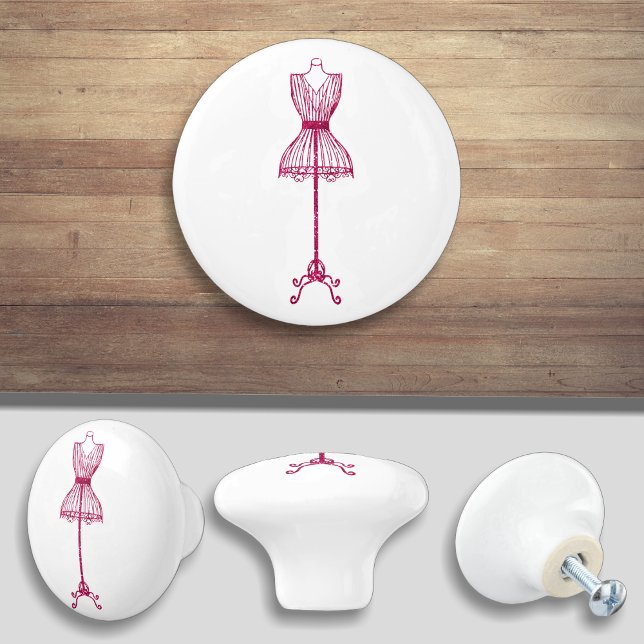 Pomo De Cerámica Sala De Coser Rosa Bodice Vestido Forma De Cubiert (Subido por el creador)