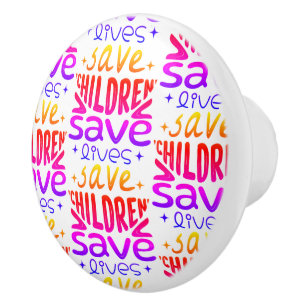Pomo De Cerámica Salven niños, salven vidas