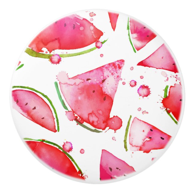 Pomo De Cerámica Sandía acuarela 1 (Anverso)