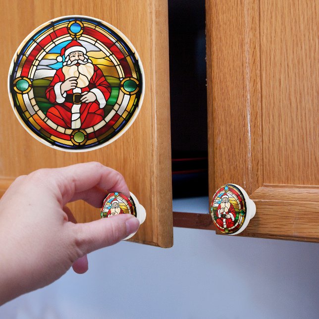 Pomo De Cerámica Santa de Vidrio Pintado Falso (Subido por el creador)
