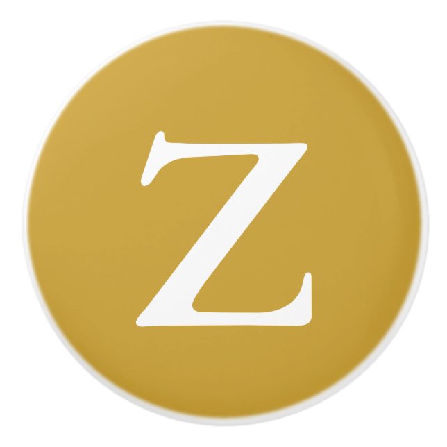 Pomo De Cerámica Satin Sheen Gold Monogramado (Anverso)