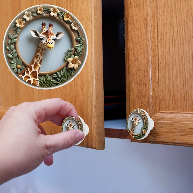 Pomo De Cerámica Savannah Gaze Giraffe (Subido por el creador)