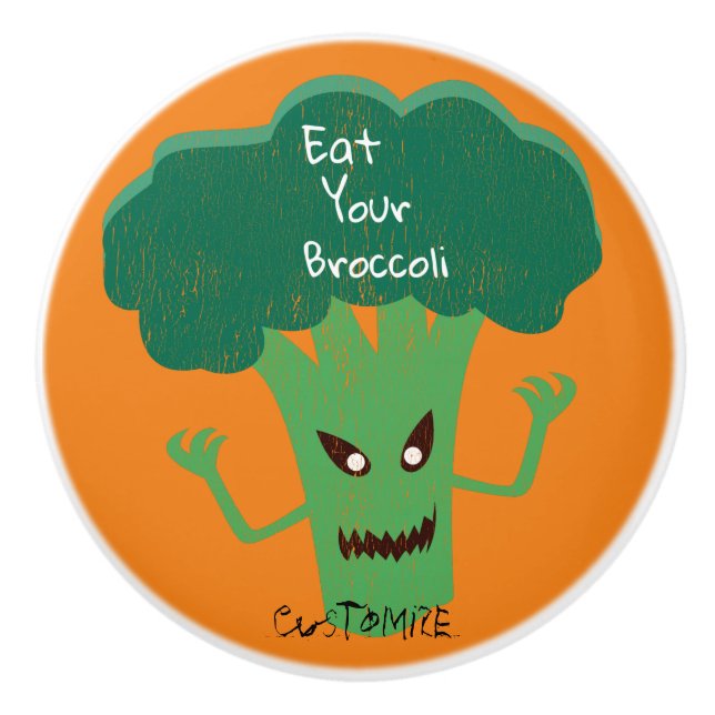 Pomo De Cerámica Scary Broccoli Thunder_Cove (Anverso)
