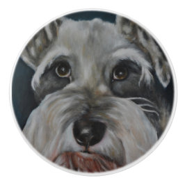Pomo De Cerámica Schnauzer miniatura