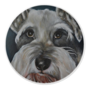 Pomo De Cerámica Schnauzer miniatura