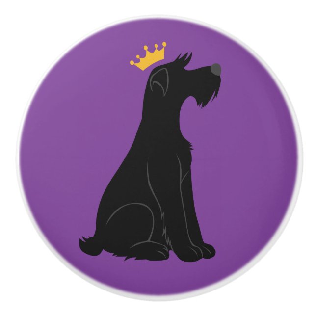 Pomo De Cerámica Schnauzer Prince (Anverso)