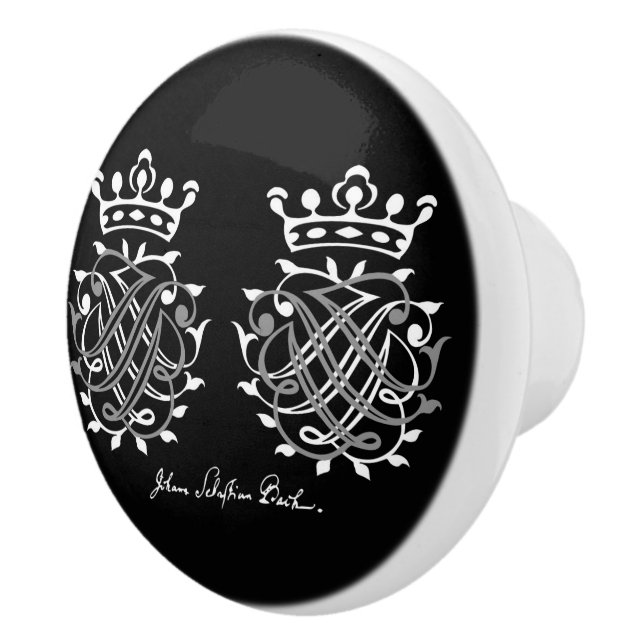 Pomo De Cerámica Schrankgriff mit Johann Sebastian Bach Siegel (Derecha)