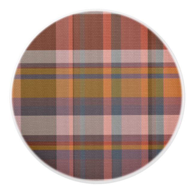 Pomo De Cerámica Scotland clan escandinavo de moda textura roja (Anverso)