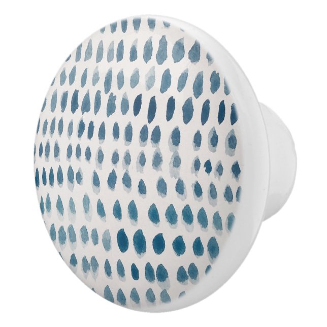 Pomo De Cerámica Sea Glass Coastal Pattern Pebble (Derecha)