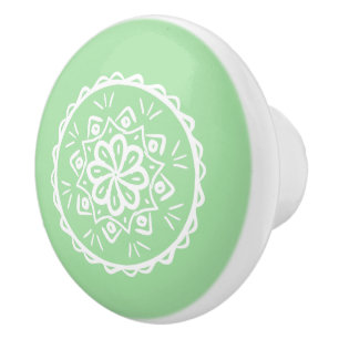 Pomo De Cerámica Seafoam Mandala