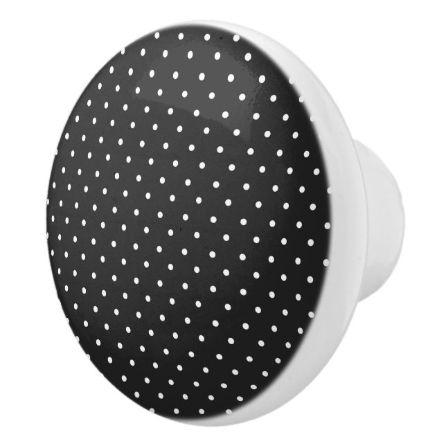 Pomo De Cerámica Seamless black and white polka dot pattern  (Derecha)