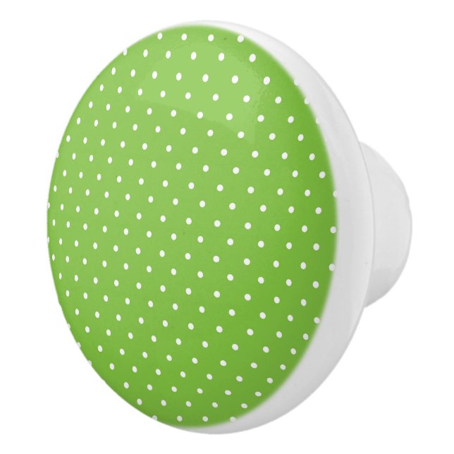 Pomo De Cerámica Seamless  bright lime polka dot pattern  (Derecha)