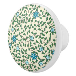 Pomo De Cerámica Seamless floral pattern on beige background