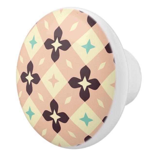 Pomo De Cerámica Seamless geometric floral  pattern (Derecha)