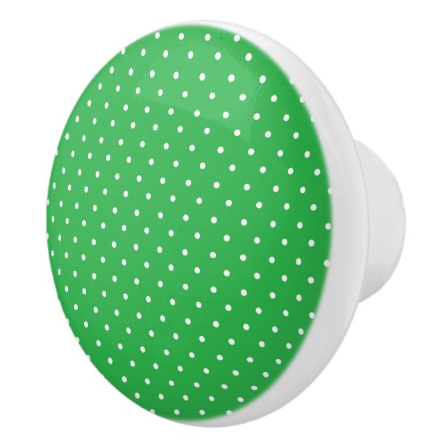 Pomo De Cerámica Seamless green background polka dot pattern (Derecha)