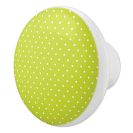 Pomo De Cerámica Seamless pattern  bright lime polka dot pattern