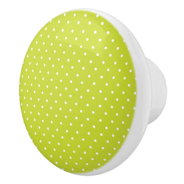 Pomo De Cerámica Seamless pattern  bright lime polka dot pattern (Derecha)