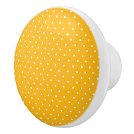 Pomo De Cerámica Seamless yellow-orange  polka dot  pattern 