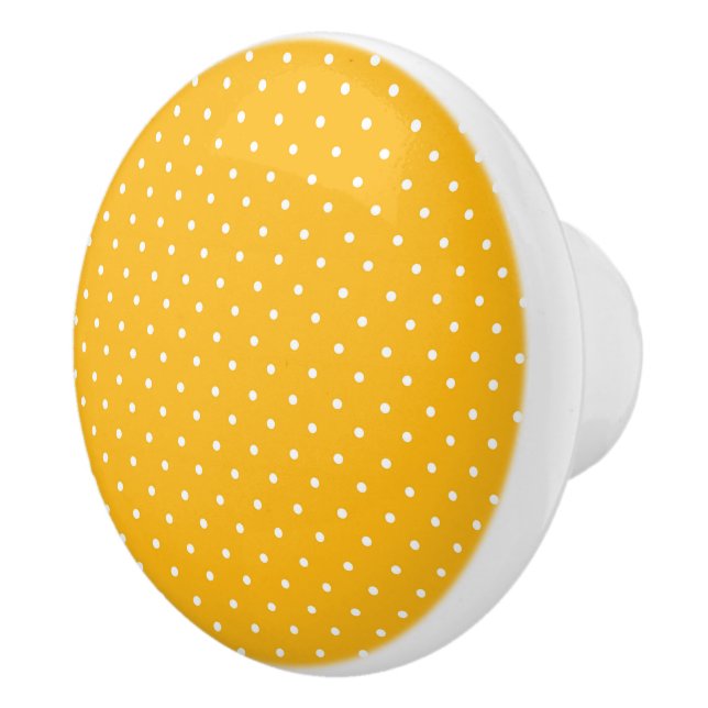 Pomo De Cerámica Seamless yellow-orange  polka dot  pattern  (Derecha)