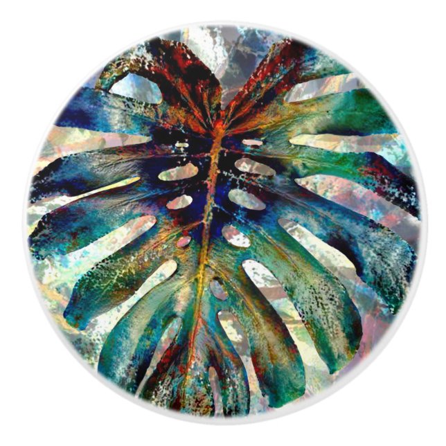 Pomo De Cerámica Selva Monstera (Anverso)