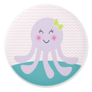 Pomo De Cerámica Sequedad de mar Pulpo Cajón de Cajón de Cajón