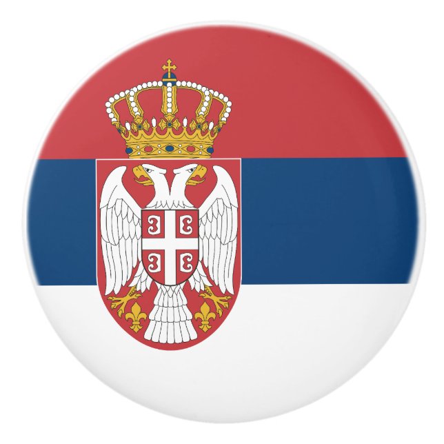 Pomo De Cerámica Serbia Flag (Anverso)