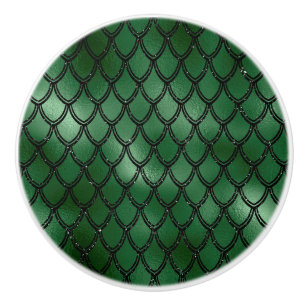 Pomo De Cerámica Serpiente Verde Patrón de Reptil