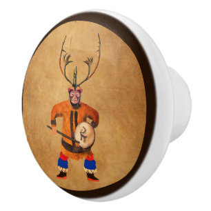 Pomo De Cerámica Shaman tamborilero