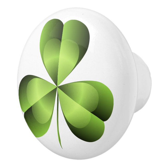 Pomo De Cerámica Shamrock Three Leaf Clover Graphic (Derecha)