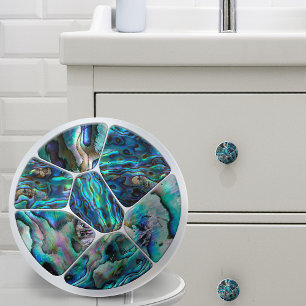Pomo De Cerámica Shell de Abalone - Mosaico de células Voronoi