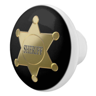 Pomo De Cerámica Sheriff golden star